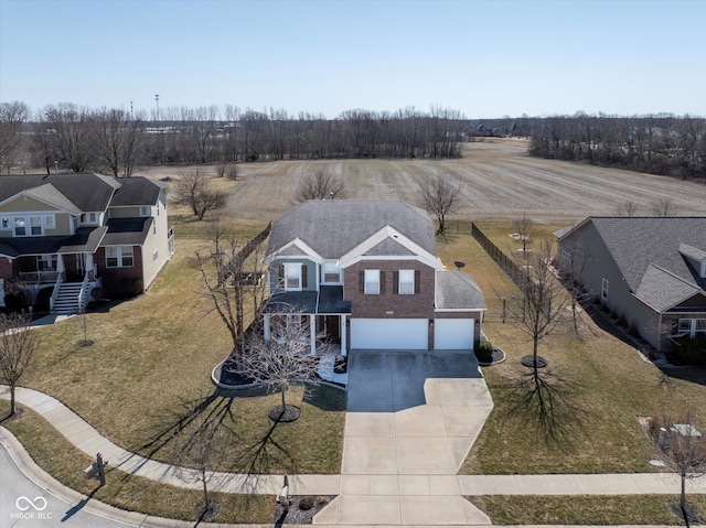 bird's eye view featuring a rural view