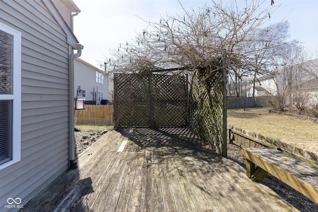 deck featuring fence