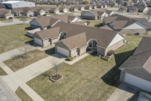 bird's eye view featuring a residential view