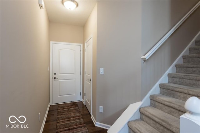 14309 Shooting Star Dr, Noblesville, IN 46060 - stairs featuring wood finished floors and baseboards