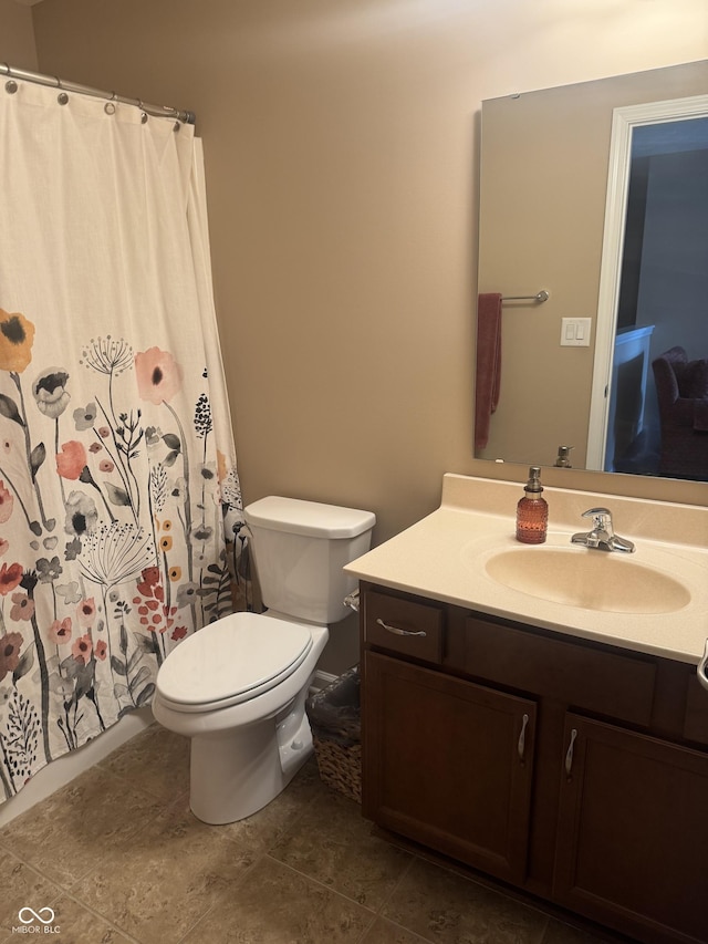 14309 Shooting Star Dr, Noblesville, IN 46060 - bathroom featuring vanity, curtained shower, and tile patterned flooring