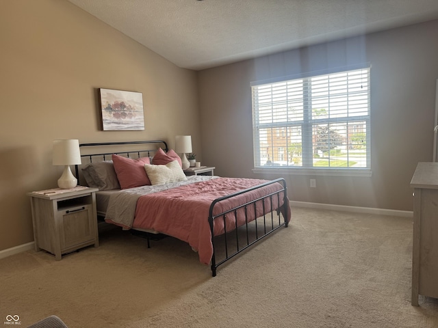 14309 Shooting Star Dr, Noblesville, IN 46060 - bedroom featuring light carpet, vaulted ceiling, and a textured ceiling