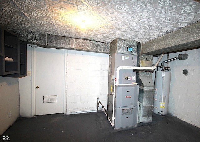 utilities with heating unit and water heater