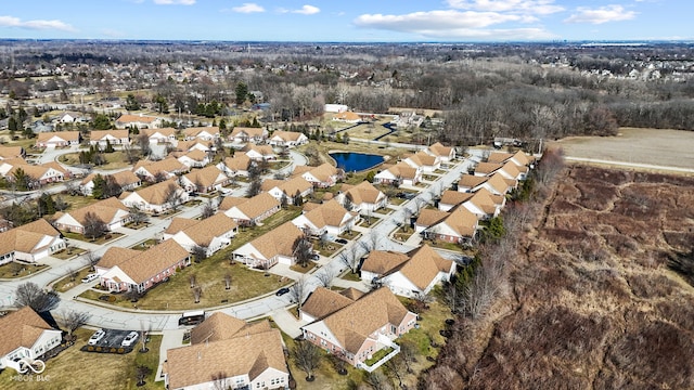 bird's eye view with a residential view