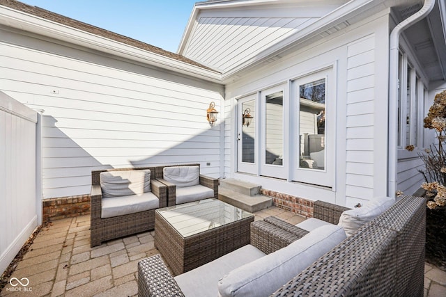 view of patio featuring an outdoor hangout area