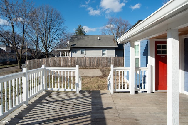 wooden deck with fence