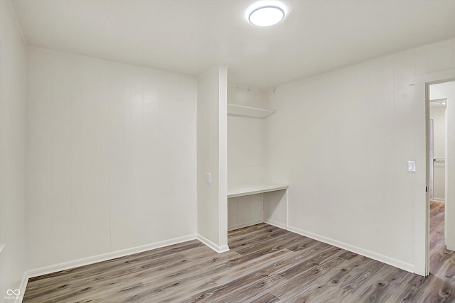 walk in closet featuring wood finished floors