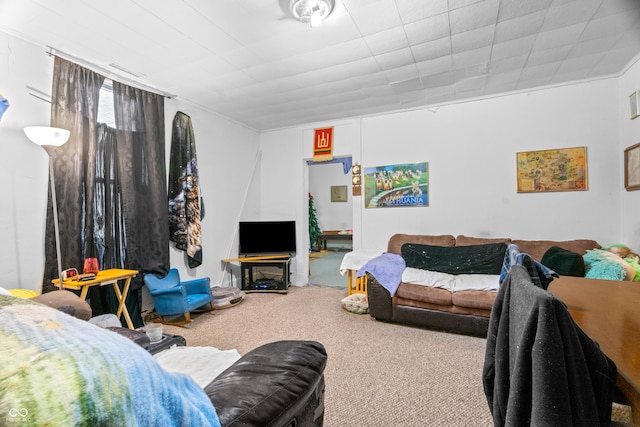 view of carpeted living area