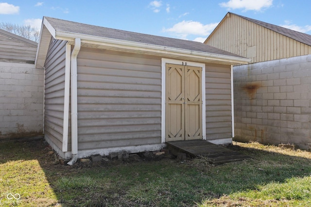 view of shed