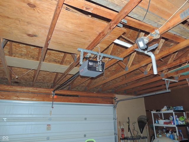 garage featuring a garage door opener