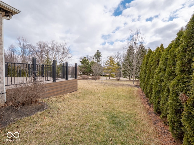 view of yard with fence