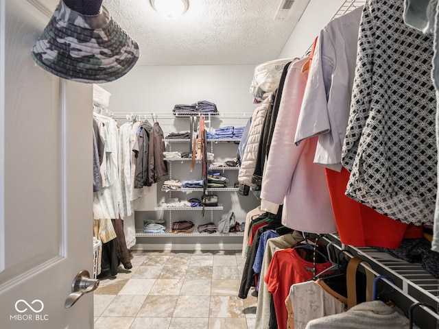 spacious closet with visible vents