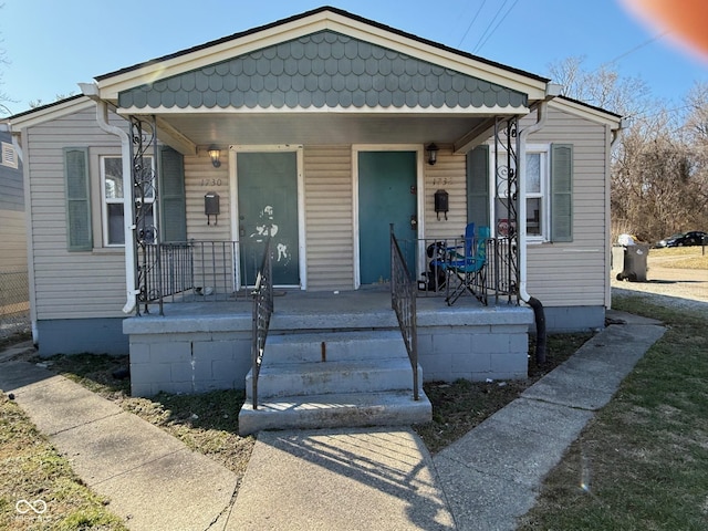 bungalow-style home featuring covered porch