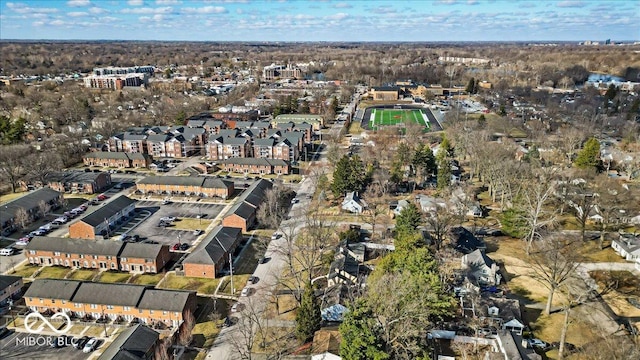 aerial view featuring a residential view