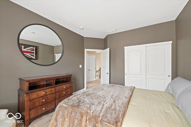 681 Greenford Trl N, Carmel, IN 46032 - bedroom featuring a closet and light colored carpet