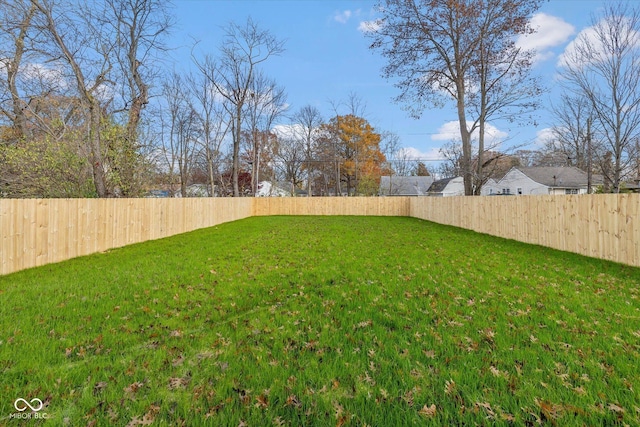 view of yard featuring a fenced backyard