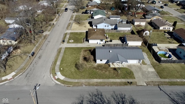 aerial view with a residential view