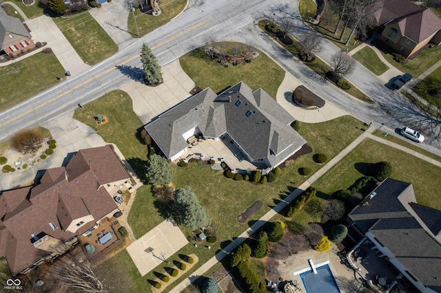 bird's eye view with a residential view