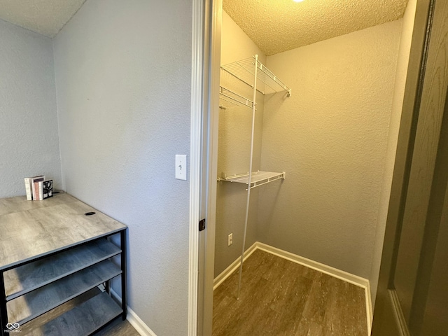 spacious closet with wood finished floors