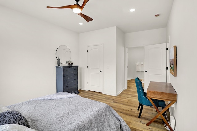 35 N Keystone Ave, Indianapolis, IN 46201 - bedroom featuring ceiling fan, recessed lighting, baseboards, and light wood-style floors
