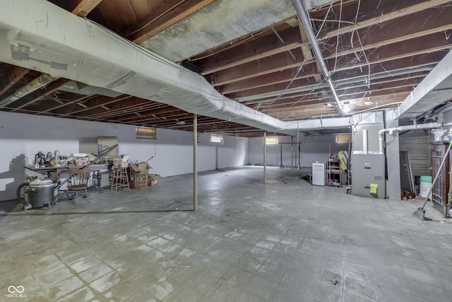 1459 S Josephine St, Martinsville, IN 46151 - unfinished basement with heating unit and tile patterned floors
