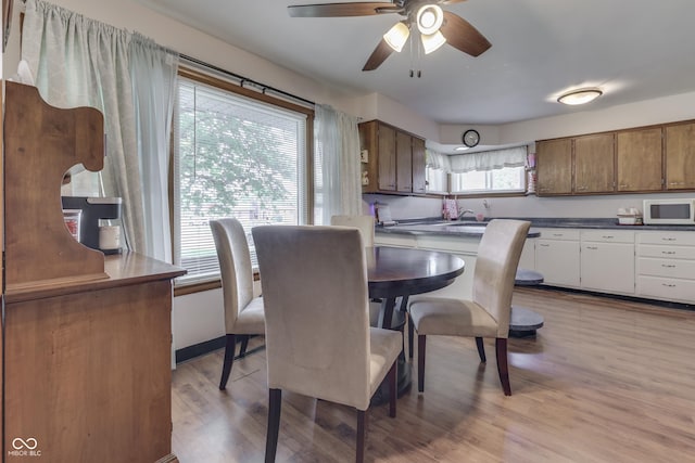 1459 S Josephine St, Martinsville, IN 46151 - dining room with light wood finished floors and a ceiling fan