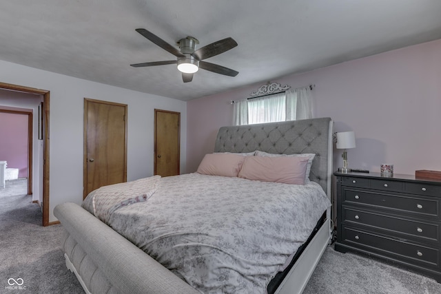 1459 S Josephine St, Martinsville, IN 46151 - carpeted bedroom featuring ceiling fan and two closets