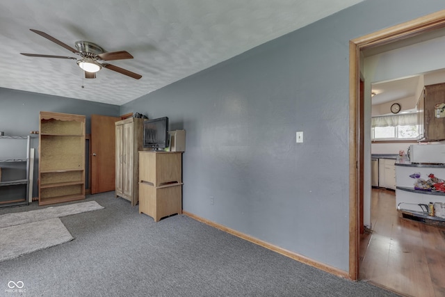 1459 S Josephine St, Martinsville, IN 46151 - unfurnished living room with ceiling fan, baseboards, and carpet floors