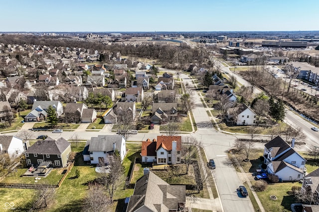 aerial view featuring a residential view