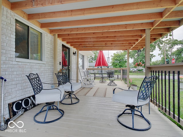 2955 Mars Hill St, Indianapolis, IN 46241 - wooden deck featuring outdoor dining area