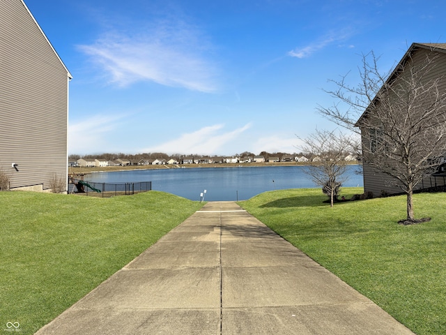 exterior space featuring a water view