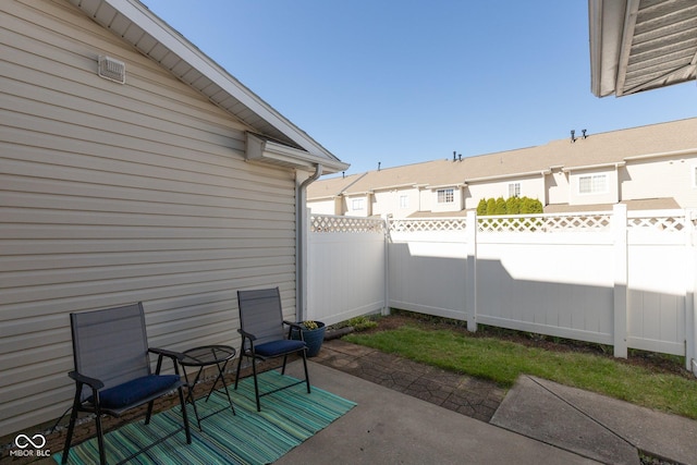 view of patio / terrace featuring a fenced backyard