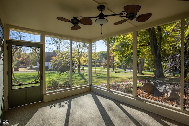 unfurnished sunroom featuring plenty of natural light