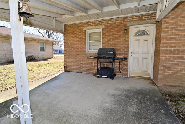 view of patio featuring grilling area