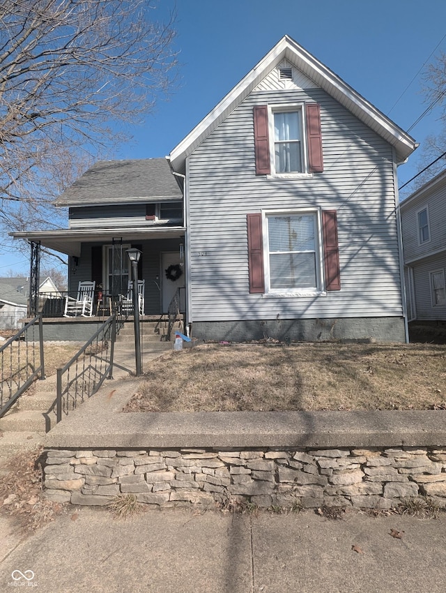 view of front of property with covered porch