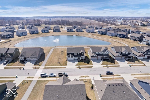 birds eye view of property with a residential view