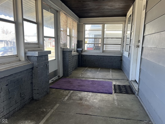 view of unfurnished sunroom