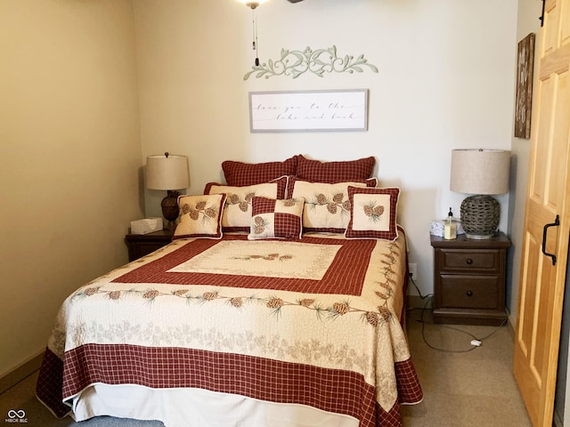 view of carpeted bedroom