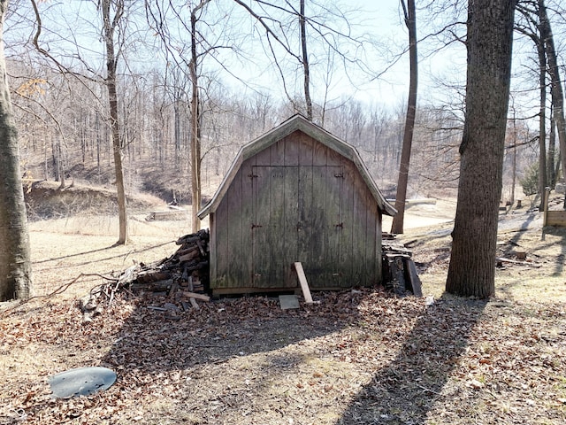 view of shed