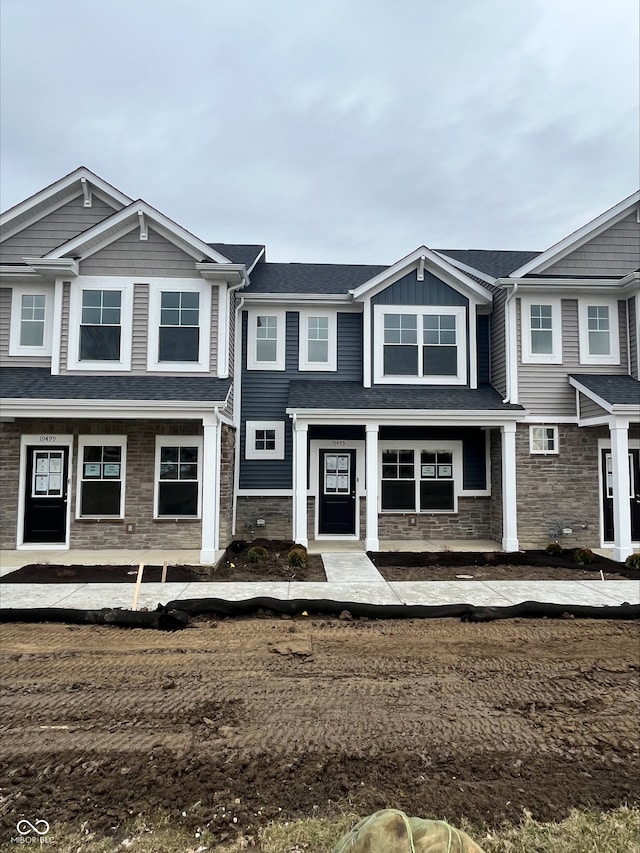 multi unit property with stone siding