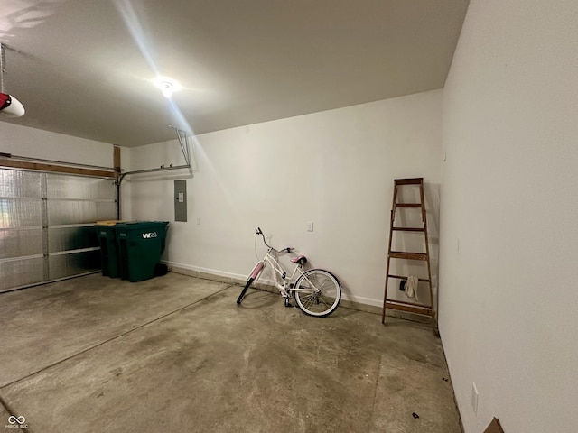 garage featuring electric panel