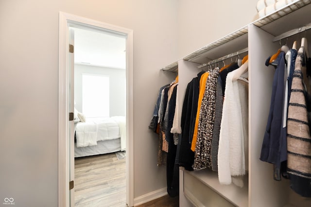 spacious closet with wood finished floors