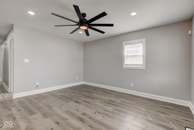 301 Villa Ave, Indianapolis, IN 46201 - spare room with a ceiling fan, wood finished floors, recessed lighting, and baseboards