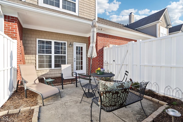 view of patio / terrace with a fenced backyard