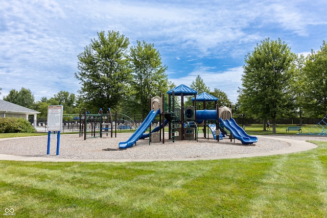 community playground with a yard