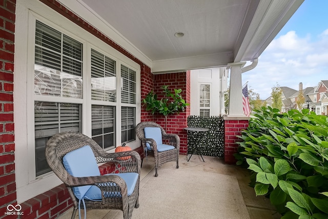 view of patio featuring covered porch