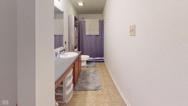7853 Wildwood Farms Ln, Indianapolis, IN 46239 - full bath featuring vanity, tile patterned flooring, and curtained shower