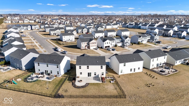 drone / aerial view with a residential view