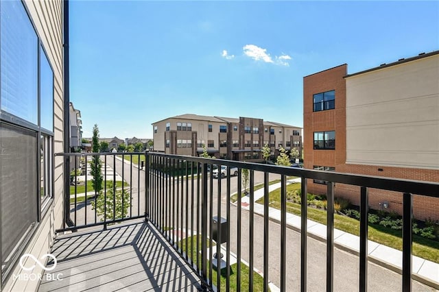 balcony with a residential view