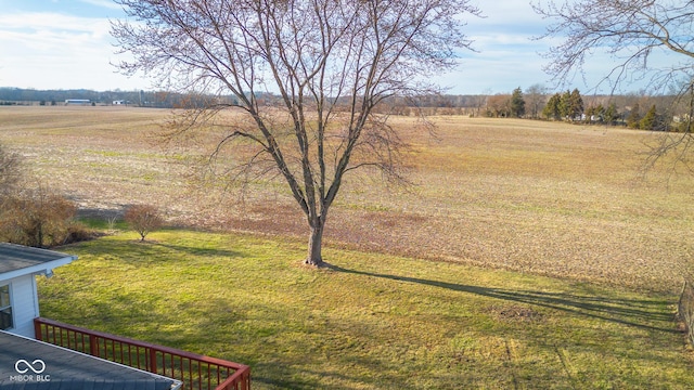 view of yard with a rural view